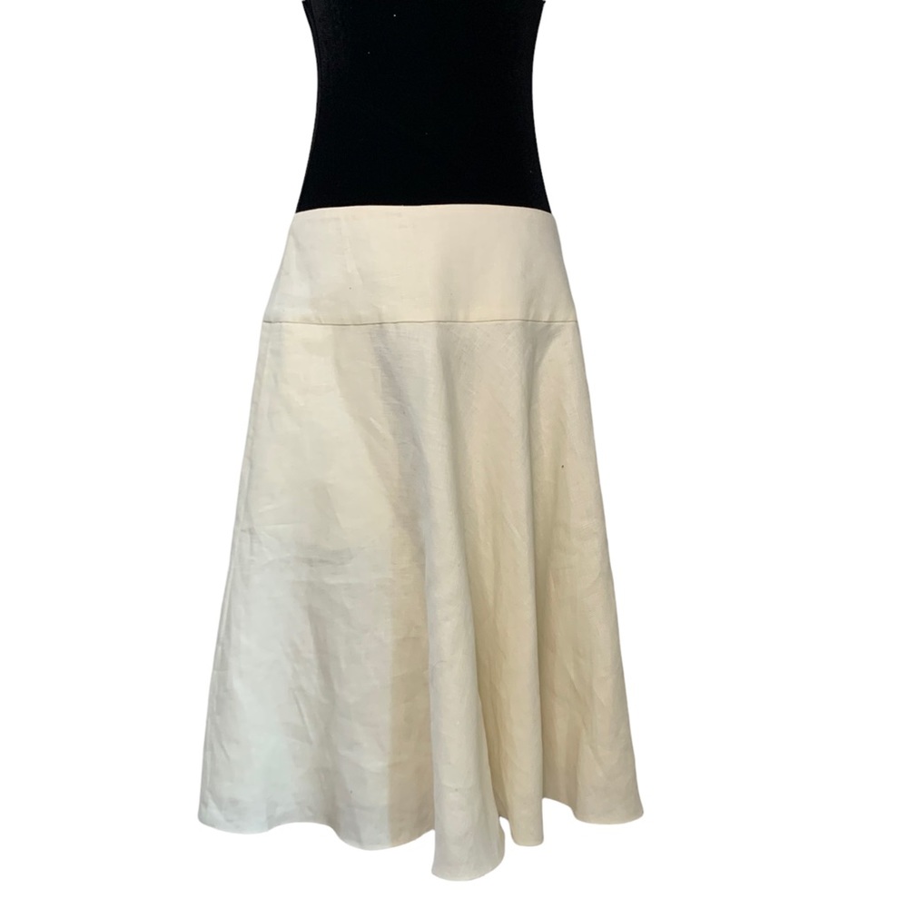 Lauren Ralph Lauren White Long Linen Skirt